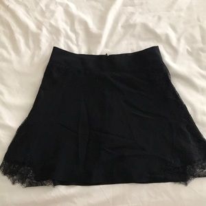 Madewell Silk and Lace Black Skirt